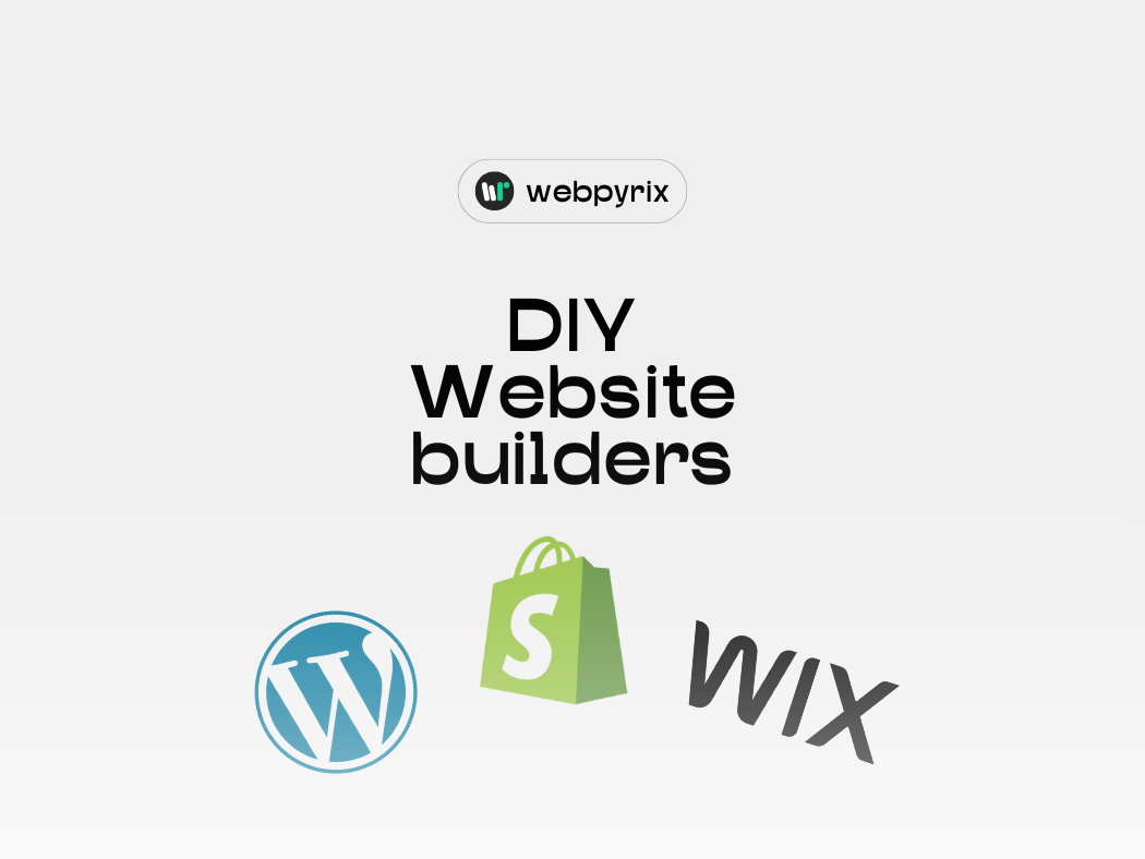 Logos of DIY website builders including Shopify, WordPress, and Wix